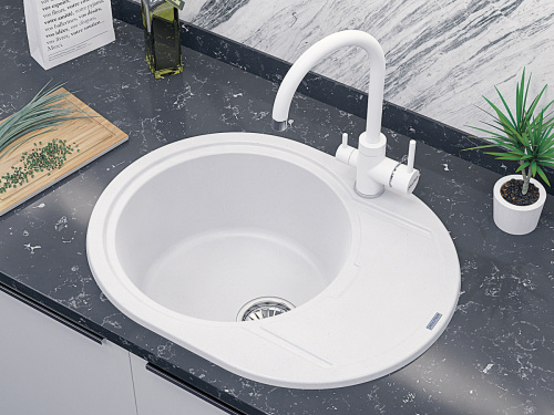 Смеситель для кухни Paulmark ESSEN Es213211-WH на мойку белый - фото 3